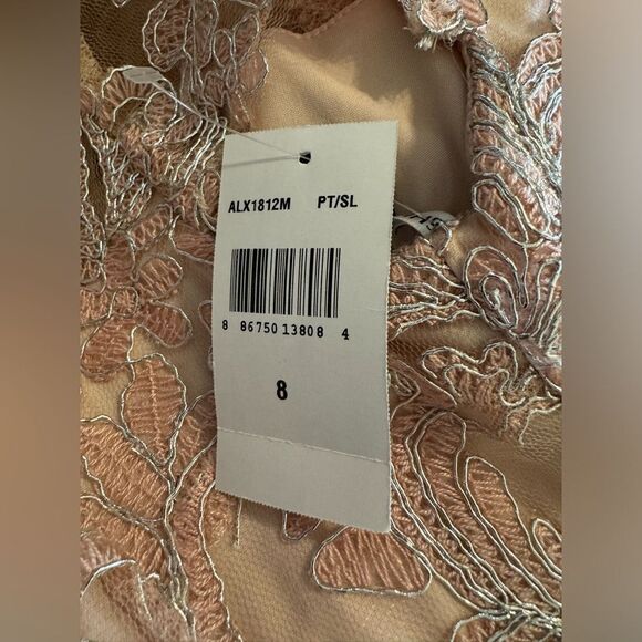 NWT Tadashi Shoji Corded Embroidery On Tulle Cap Sleeve Dress - Picture 9 of 9